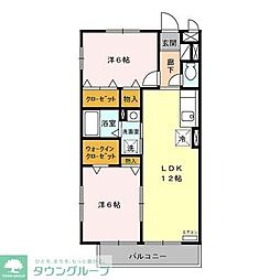 ベイクレール 2LDKの間取図画像