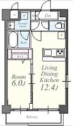 ヴィオラコート 1LDKの間取図画像