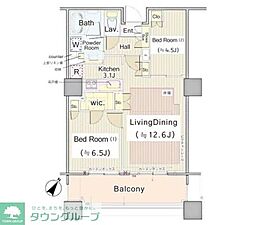 ブリリア有明スカイタワー 2LDKの間取図画像
