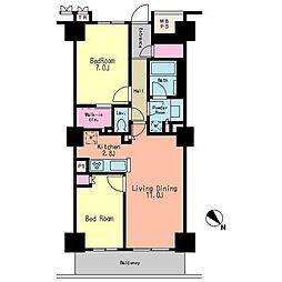 パークアクシス豊洲 2LDKの間取図画像