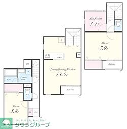 mi patio B棟 2SLDKの間取図画像