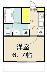 リリックコートひまわり 1Kの間取図画像