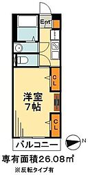 リブリ・東和 1Kの間取図画像