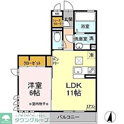 薬円台壱番館A 1LDKの間取図画像