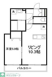 クオーレ東習志野 1LDKの間取図画像