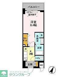 ワンシックス 1Kの間取図画像