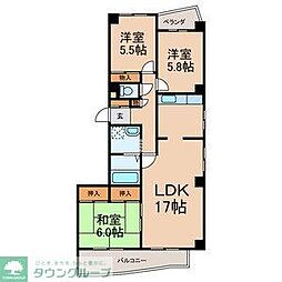 カサブランカ 3LDKの間取図画像
