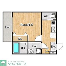 (仮称)ジーメゾン稲毛天台 1Kの間取図画像