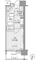 HULICRESIDENCE千葉中央 1Kの間取図画像