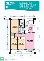 パティオス14番街 3LDKの間取図画像