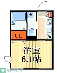 パルハウス妙典 1Kの間取図画像