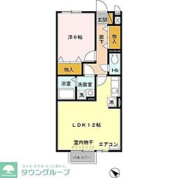 ルミエールB 1LDKの間取図画像