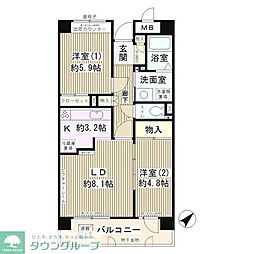 アポロハイツ 2DKの間取図画像