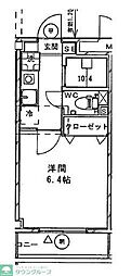 矢切ビル 1Kの間取図画像