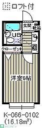 プルミエ弐番館 1Kの間取図画像