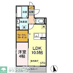 サンガーデン 1LDKの間取図画像