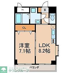 ルネス本八幡南 1LDKの間取図画像