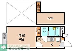 WISTERIA 1Kの間取図画像