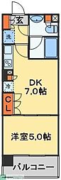 パークアクシス西船橋本郷町 1DKの間取図画像