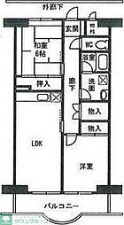 シラカワパレス 2LDKの間取図画像
