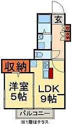 ルラシオン 1LDKの間取図画像