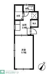 ベイサイド青木 ワンルームの間取図画像