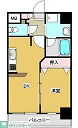 プレジール船橋本町 1DKの間取図画像