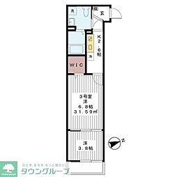 セレソ新検見川 2Kの間取図画像