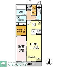 サンボナール 1LDKの間取図画像