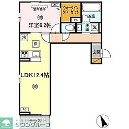 市川市東大和田1丁目アパート 1LDKの間取図画像