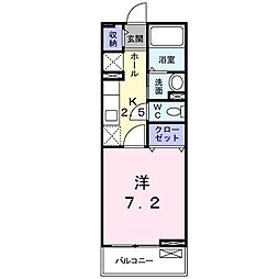 クラールシーズン2 1Kの間取図画像