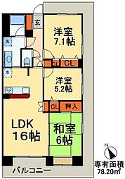 レジデンス幕張 3LDKの間取図画像