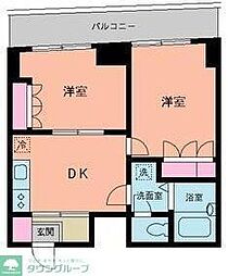 ベイステート安間 2DKの間取図画像