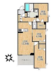ザ・アークコート市川妙典 3LDKの間取図画像