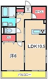 ソレーユ 1LDKの間取図画像