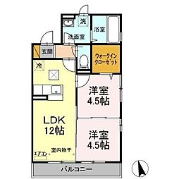 サンガーデン 2LDKの間取図画像