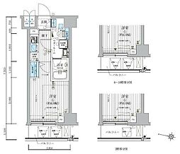 メインステージ松戸 1Kの間取図画像