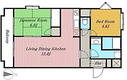 サンコナカ 2LDKの間取図画像