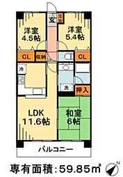 RJRRECROSS立石 2SLDKの間取図画像