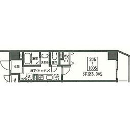 フォーシーズンズ八柱 1Kの間取図画像