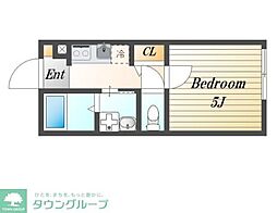 plumas北方 1Kの間取図画像