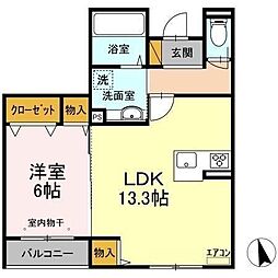 メゾンドール 1LDKの間取図画像