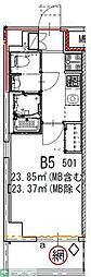 GENOVIA船橋 1Kの間取図画像