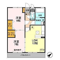 エスペランサ 2LDKの間取図画像