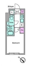 ラクラス南行徳 1Kの間取図画像