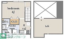 Greige West 1Kの間取図画像