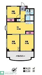 ローヤル・ビュー 3DKの間取図画像