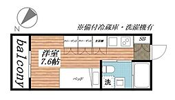 リゲーレ南行徳EAST ワンルームの間取図画像