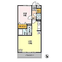 アベニューサイド本郷 1LDKの間取図画像