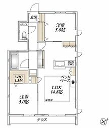 ピノコート 2LDKの間取図画像
